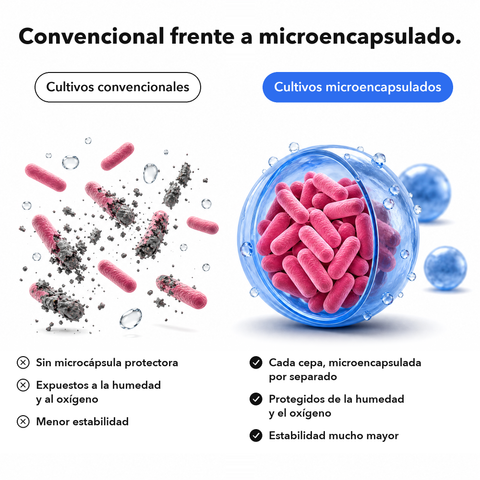 Íntima Probióticos Microencapsulados: Convencional frente a microencapsulado