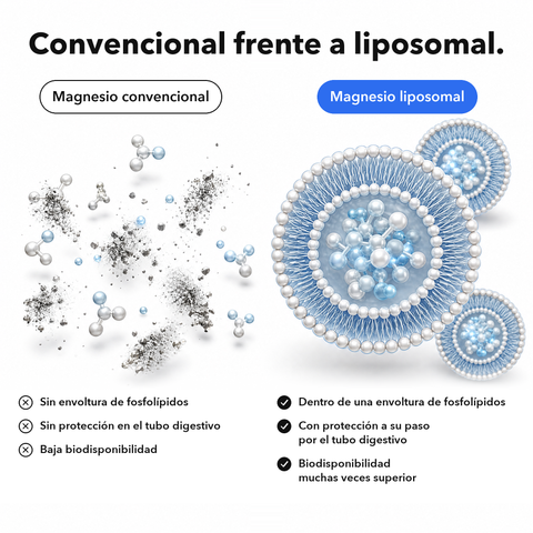 Citrato de Magnesio Liposomal: Convencional frente a liposomal