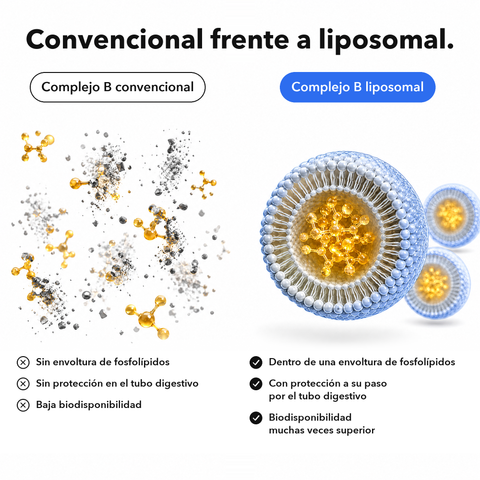 Complejo de Vitaminas B Liposomal: Convencional frente a liposomal