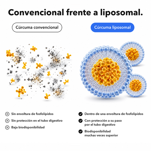 Extracto de Cúrcuma Liposomal: Convencional frente a liposomal