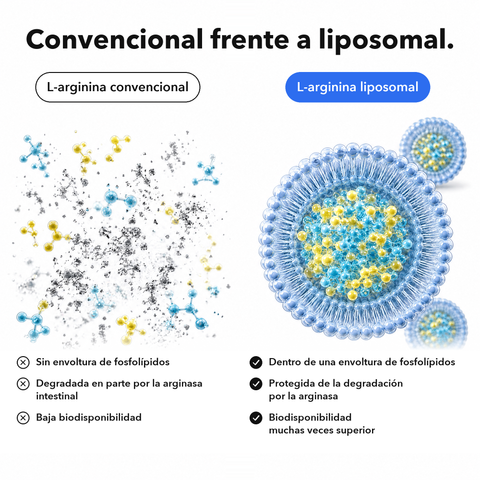 L-Arginina Liposomal: Convencional frente a liposomal