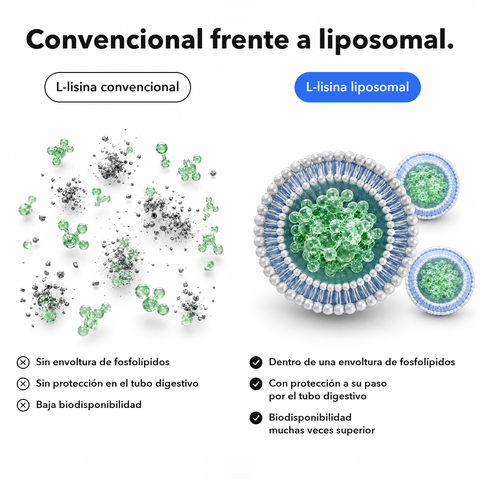 L‑Lisina Liposomal: Convencional frente a liposomal