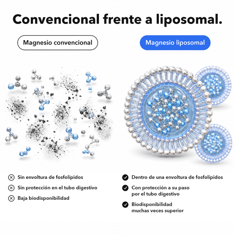 Magnesio Liposomal: Convencional frente a liposomal