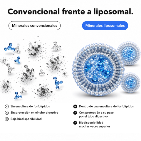 Multiminerales Liposomales: Convencional frente a liposomal