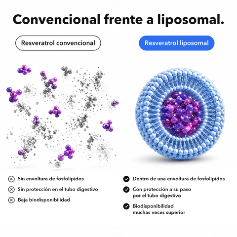 Resveratrol Liposomal: Convencional frente a liposomal