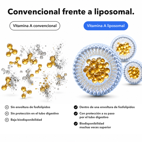 Vitamina A Liposomal: Convencional frente a liposomal