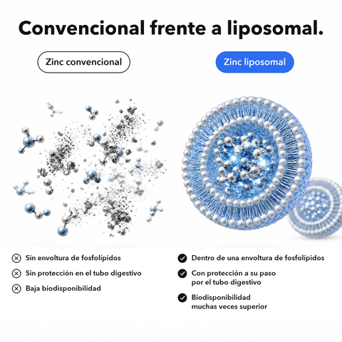 Zinc Liposomal: Convencional frente a liposomal