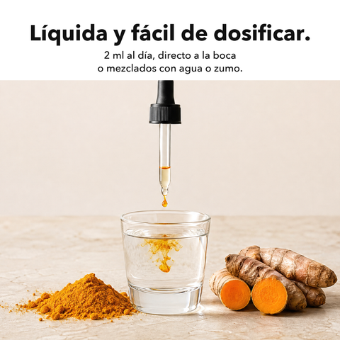 Extracto de Cúrcuma Liposomal: Líquida y fácil de dosificar