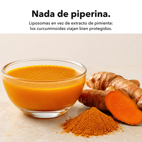 Extracto de Cúrcuma Liposomal (Cápsulas): Nada de piperina