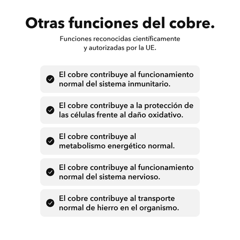 Cobre Liposomal: Otras funciones del cobre