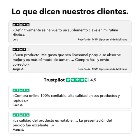 MSM Liposomal: Lo que dicen nuestros clientes