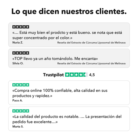 Extracto de Cúrcuma Liposomal: Lo que dicen nuestros clientes