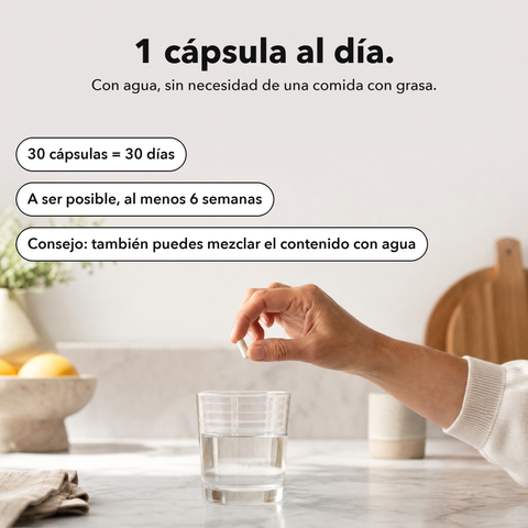 Extracto de Astaxantina Liposomal: 1 cápsula al día