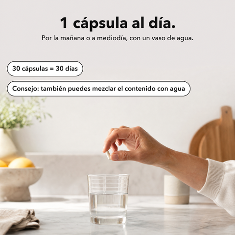 Raíz de Maca Liposomal: 1 cápsula al día