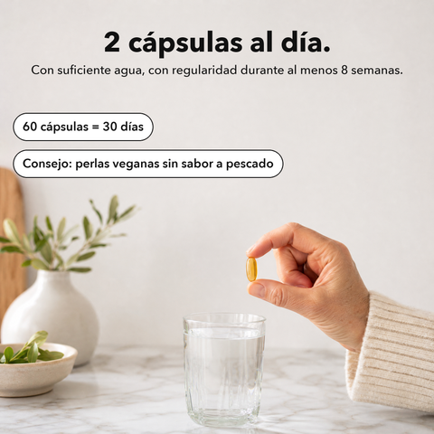 Omega 3 Vegano: 2 cápsulas al día